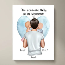 Cargar imagen en el visor de la galería, Der schönste Weg ist der gemeinsame! - Personalisiertes Vatertag Poster (Papa mit 1-4 Kindern)
