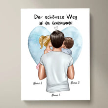 Cargar imagen en el visor de la galería, Der schönste Weg ist der gemeinsame! - Personalisiertes Vatertag Poster (Papa mit 1-4 Kindern)
