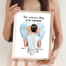 Cargar imagen en el visor de la galería, Der schönste Weg ist der gemeinsame! - Personalisiertes Vatertag Poster (Papa mit 1-4 Kindern)
