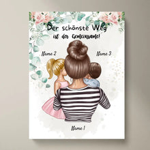 Cargar imagen en el visor de la galería, Der schönste Weg ist der gemeinsame - Personalisiertes Poster Muttertag (Mama mit Kindern)
