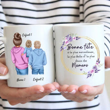 Cargar imagen en el visor de la galería, Bonne fête à la meilleure Mamounette - Mug personnalisé (1-3 enfants, adolescents)
