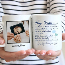 Cargar imagen en el visor de la galería, Lieber Papa, Baby-Ultraschall Fototasse für werdende Eltern (Mutter, Vater, Oma, Opa)
