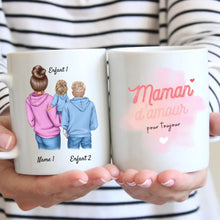 Cargar imagen en el visor de la galería, Maman avec enfants - Mug personnalisé (1-3 enfants, adolescents)
