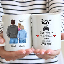 Cargar imagen en el visor de la galería, Je suis un papa geek - Mug personnalisé (1-3 enfants, adolescents)
