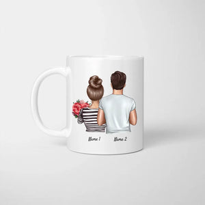 Pareja/ padres felices - Taza Personalizada (Día de San Valentín, 1-3 niños)