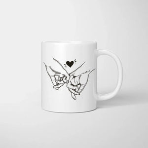 Pareja/ padres felices - Taza Personalizada (Día de San Valentín, 1-3 niños)