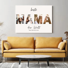 Cargar imagen en el visor de la galería, Beste Mama auf der Welt - Personalisierte Foto Leinwand (2 Bilder)
