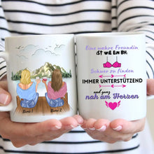 Cargar imagen en el visor de la galería, Eine wahre Freundin ist wie ein BH - Personalisierte Tasse für Freundinnen, Beste Freundin, Geschenktasse (2-4 Personen)
