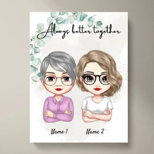 Cargar imagen en el visor de la galería, Mamá e hijas Chibi - Póster personalizado (2-3 mujeres)
