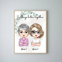 Cargar imagen en el visor de la galería, Mamá e hijas Chibi - Póster personalizado (2-3 mujeres)
