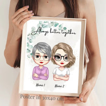 Cargar imagen en el visor de la galería, Mamá e hijas Chibi - Póster personalizado (2-3 mujeres)
