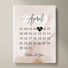 Cargar imagen en el visor de la galería, &quot;Unser Tag&quot; Personalisiertes Poster zum Jahrestag, Hochzeitstag, Jubiläum, Geburtstag
