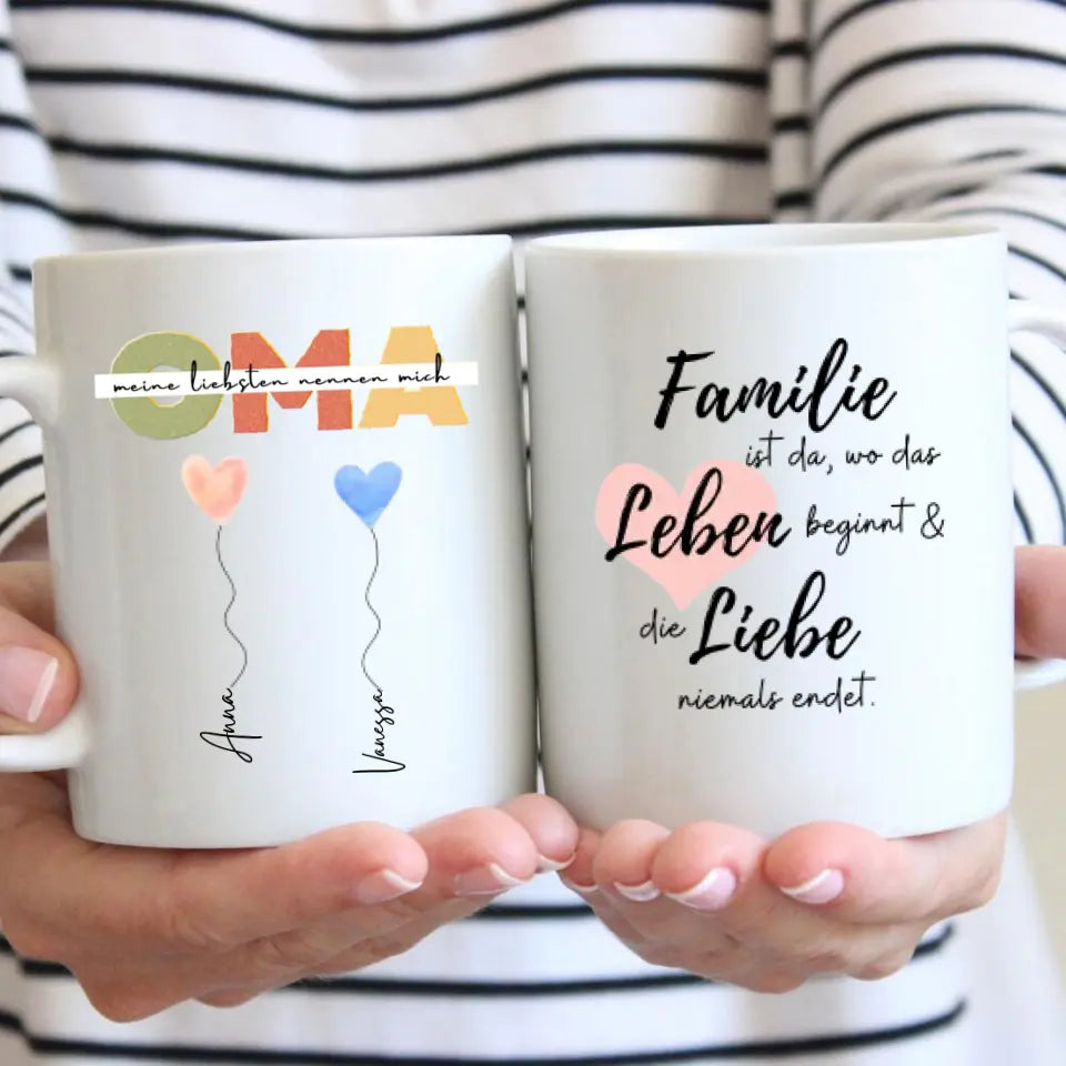 Meine liebsten nennen mich OMA - Personalisierte Tasse Großmutter mit Enkeln