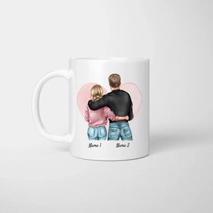 Du + Ich = bekloppt - Personalisierte Pärchen-Tasse (Mann & Frau)