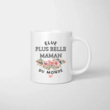 Cargar imagen en el visor de la galería, Elue plus belle maman du monde - Mug personnalisé (1-4 enfants)
