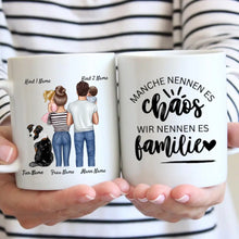 Cargar imagen en el visor de la galería, Beste Familientasse - Personalisierte Familien Tasse (1-4 Kinder + Haustiere)
