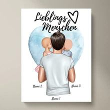 Cargar imagen en el visor de la galería, Papa, mein Lieblingsmensch - Personalisiertes Poster (Vater mit 1-4 Kindern)
