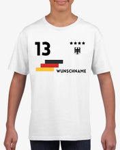 Cargar imagen en el visor de la galería, Fußball EM 2024 Trikot Kinder individuell - Personalisiertes T-Shirt für Kinder (100% Baumwolle)
