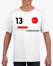 Cargar imagen en el visor de la galería, Fußball EM 2024 Türkei Trikot Kinder individuell - Personalisiertes T-Shirt für Kinder (100% Baumwolle)
