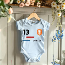 Cargar imagen en el visor de la galería, 2024 Voetbal EM Nederland - Gepersonaliseerde baby romper, shirt met aanpasbare naam en rugnummer, 100% biologisch katoenen baby romper
