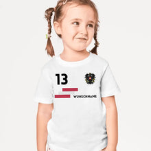 Cargar imagen en el visor de la galería, Fußball EM 2024 Österreich Trikot Kinder individuell - Personalisiertes T-Shirt für Kinder (100% Baumwolle)
