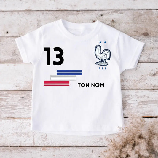 Football France Maillot enfant personnalisé - T-shirt personnalisé pour enfant (100% coton)
