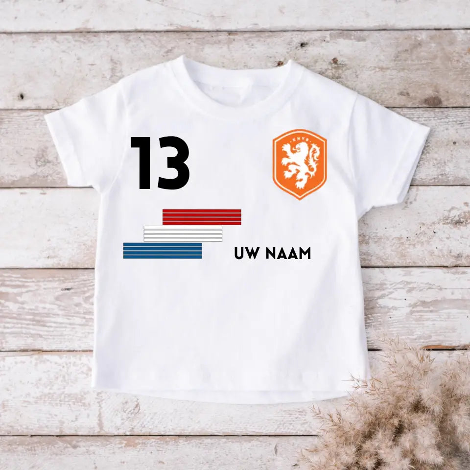 Voetbal Nederland Shirt Kinderen individueel - Gepersonaliseerd T-Shirt voor Kinderen (100% Katoen)