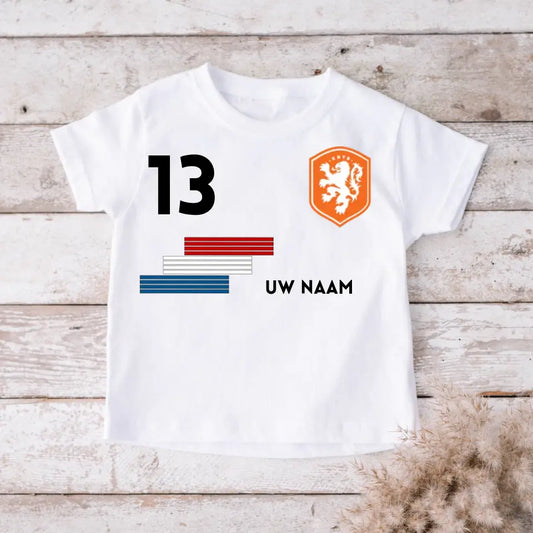 Voetbal Nederland Shirt Kinderen individueel - Gepersonaliseerd T-Shirt voor Kinderen (100% Katoen)