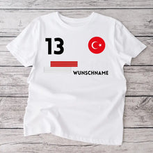 Cargar imagen en el visor de la galería, Fußball EM 2024 Türkei Trikot - Personalisiertes T-Shirt für türkische Fußball-Fans (100% Baumwolle, Unisex)
