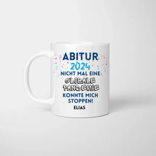 Cargar imagen en el visor de la galería, Abschluss 2024 - Personalisierte Tasse zum Abschluss, Abitur, Studium, Bachelor, Master, Ausbildung, Realschule
