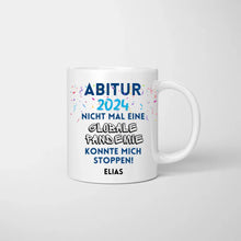 Cargar imagen en el visor de la galería, Abschluss 2024 - Personalisierte Tasse zum Abschluss, Abitur, Studium, Bachelor, Master, Ausbildung, Realschule
