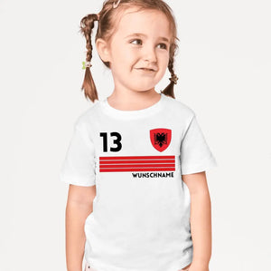 Fußball EM 2024 Albanien T-Shirt Kinder individuell - Personalisiertes Trikot für Kinder (100% Baumwolle)