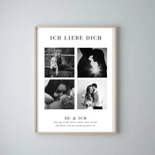 Cargar imagen en el visor de la galería, &quot;Ich liebe dich&quot; Personalisierte Foto-Collage Poster für Pärchen, deinen Partner
