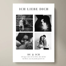 Cargar imagen en el visor de la galería, &quot;Ich liebe dich&quot; Personalisierte Foto-Collage Poster für Pärchen, deinen Partner
