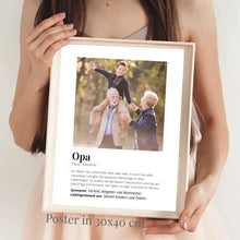 Cargar imagen en el visor de la galería, Foto-Poster &quot;Definition&quot; - Personalisiertes Geschenk &quot;Opa&quot;
