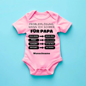 Problemlösung für Papa - Personalisierter Baby-Onesie/ Strampler, 100% Bio-Baumwolle