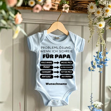 Cargar imagen en el visor de la galería, Problemlösung für Papa - Personalisierter Baby-Onesie/ Strampler, 100% Bio-Baumwolle
