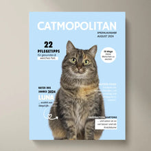 Cargar imagen en el visor de la galería, Personalisiertes Haustier Cover Poster - Katzenmagazin mit Foto deiner Katze/ Kater
