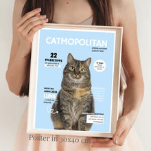 Cargar imagen en el visor de la galería, Personalisiertes Haustier Cover Poster - Katzenmagazin mit Foto deiner Katze/ Kater
