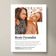 Cargar imagen en el visor de la galería, Foto-Poster &quot;Definition&quot; - Personalisiertes Geschenk &quot;Beste Freundin&quot;
