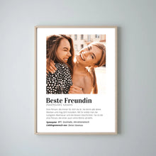 Cargar imagen en el visor de la galería, Foto-Poster &quot;Definition&quot; - Personalisiertes Geschenk &quot;Beste Freundin&quot;
