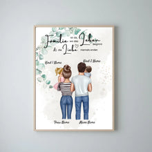 Cargar imagen en el visor de la galería, Meine kleine Familie - Personalisiertes Poster (Eltern mit 1-4 Kindern, Babies)
