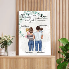 Cargar imagen en el visor de la galería, Meine kleine Familie - Personalisiertes Poster (Eltern mit 1-4 Kindern, Babies)
