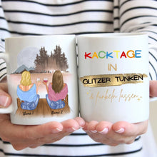 Cargar imagen en el visor de la galería, Kacktage in Glitzer tunken - Personalisierte Tasse Freundinnen &amp; Kolleginnen (2-4 Personen), Geschenkidee witzig
