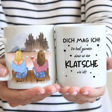 Cargar imagen en el visor de la galería, Dich mag ich, du hast genauso einen an der KLATSCHE - Personalisierte Tasse Freundinnen &amp; Kolleginnen (2-4 Personen)
