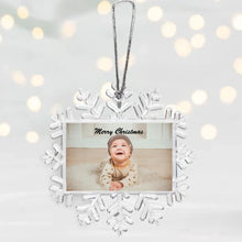 Cargar imagen en el visor de la galería, Personalisierte Baby Christbaum-Schneeflocke - Eigenes Foto, Geschenk Familie Weihnachten, Neugeborenes
