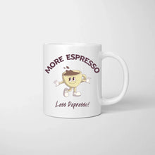 Cargar imagen en el visor de la galería, More espresso, less depresso - Personalisierte Tasse Freundinnen &amp; Kolleginnen (2-4 Personen)
