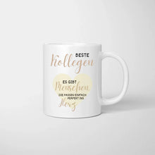 Cargar imagen en el visor de la galería, Beste Kollegen, manche Menschen passen perfekt ins Herz - Personalisierte Tasse Freundinnen &amp; Kolleginnen (2-4 Personen)
