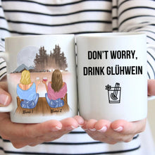 Cargar imagen en el visor de la galería, Don&#39;t worry, drink Glühwein - Personalisierte Tasse Freundinnen &amp; Kolleginnen (2-4 Personen)
