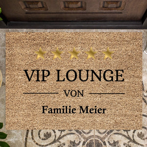 VIP Lounge von eurer Familie - Personalisierte Fußmatte für innen & aussen